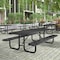 Flash Furniture Mantilla Rectangle Picnic Table, Black, Expanded Metal, Mesh, Steel Frame W/ Anchors, 8 ft L SLF-EML96-H60L-BK-GG - alternate 1